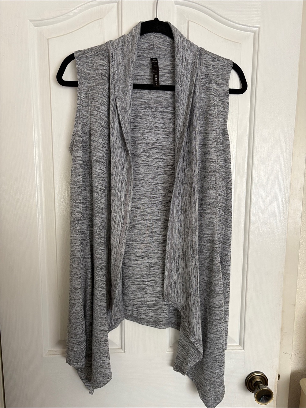 90 Degree By Reflex Heather Gray Sleeveless Draped Cowl Tunic
